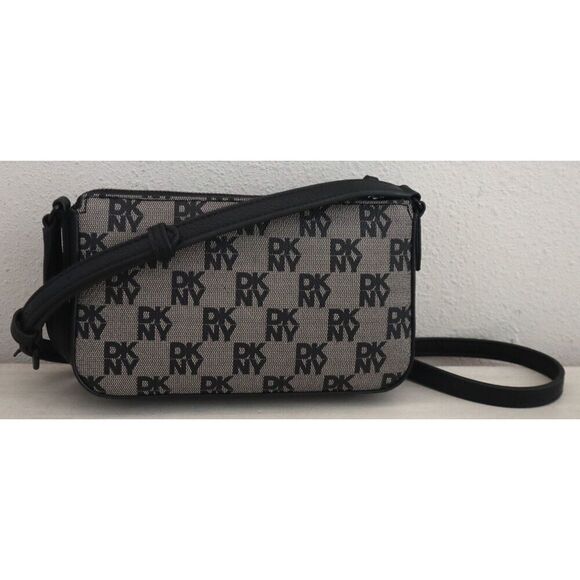 DKNY WMN's Demi Ivory/Black Logo Bryant Park w/Chain Shoulder Crossbody Bag - Picture 2 of 16